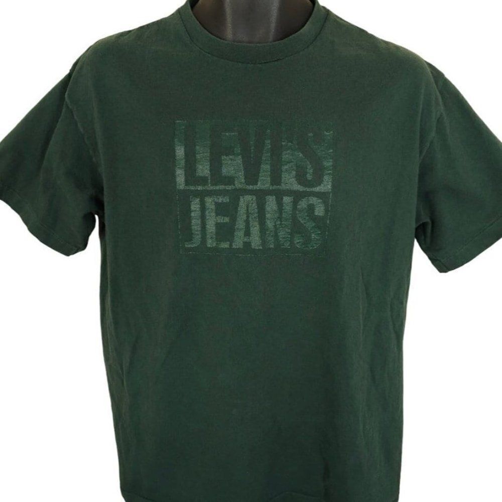 Levis Jeans T Shirt Vintage 90s Streetwear Spell Out Made In USA Mens Medium
